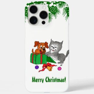 Merry Christmas with Cat and Puppy iPhone 16 Pro Max Case