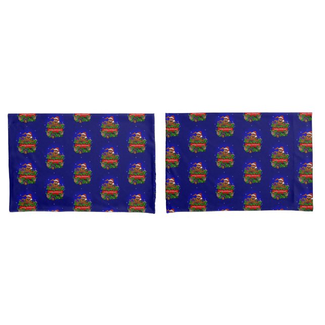 Merry Christmas with Christmas Rabbit Pillowcase (Front-Set)
