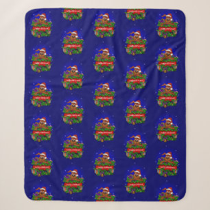 Merry Christmas with Christmas Rabbit Sherpa Blanket