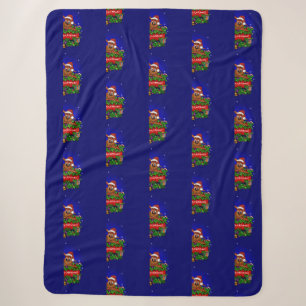 Merry Christmas with Christmas Rabbit Sherpa Blanket
