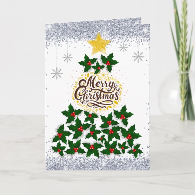 Merry Christmas with Christmas tree Card (Front)