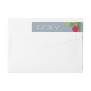 Merry Christmas with Christmas Tree Ornament Wrap Around Label