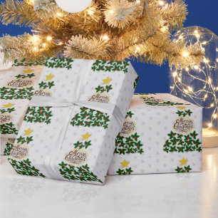 Merry Christmas with Christmas tree Wrapping Paper
