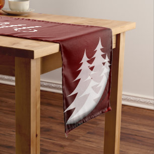 Merry Christmas with Christmas Trees Long Table Runner