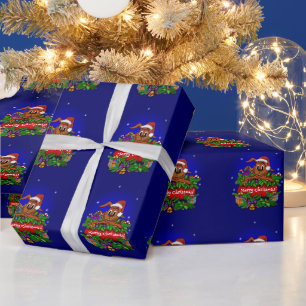 Merry Christmas with Christmas Wrapping Paper