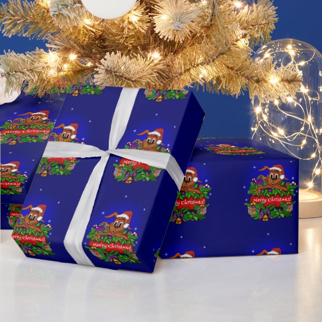 Merry Christmas with Christmas Wrapping Paper (Holidays)