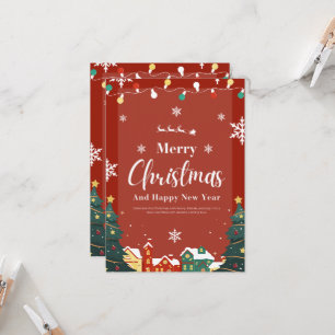Merry Christmas with Decoration Red Invitation