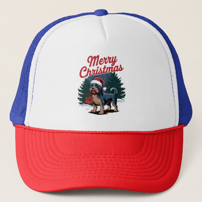 merry christmas with dog trucker hat (Front)
