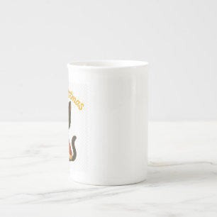 Merry Christmas with Emi the Black Cat Bone China Mug