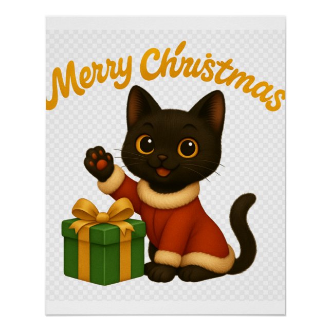 Merry Christmas with Emi the Black Cat Poster (Front)