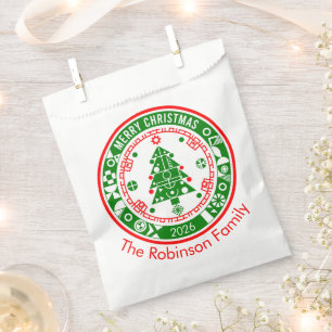 Merry Christmas with family name Favour Bag