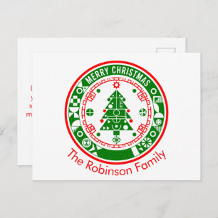 Merry Christmas with Family name Holiday Postcard
