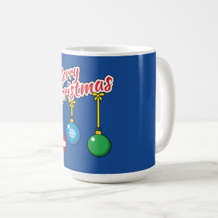 Merry Christmas with Hanging Balls Coffee Mug