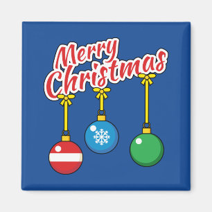 Merry Christmas with Hanging Balls Magnet