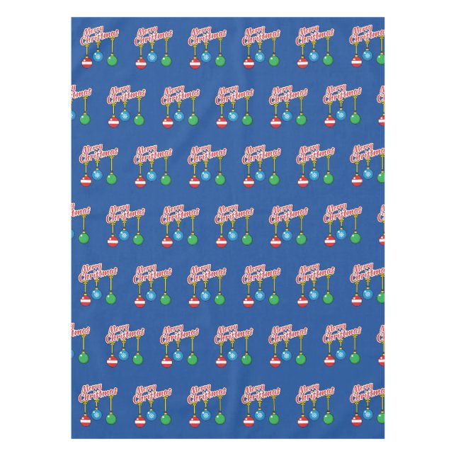 Merry Christmas with Hanging Balls Tablecloth (Front)