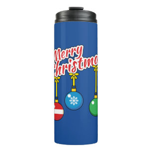 Merry Christmas with Hanging Balls Thermal Tumbler