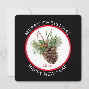 Merry Christmas with Holiday Pine Cone Card