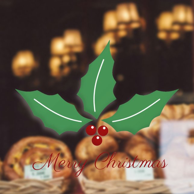 Merry Christmas with Holly (Merry Christmas with Holly Window Cling)