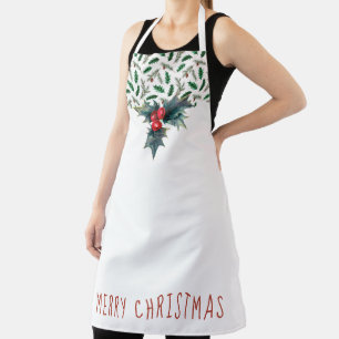 Merry Christmas with Holly - Christmas Apron