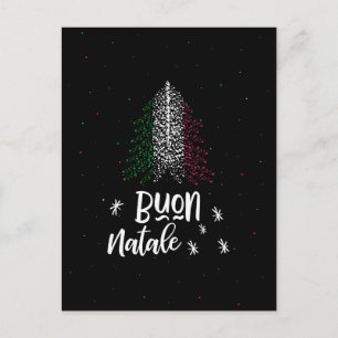 Merry Christmas with Italy flag Holiday Postcard