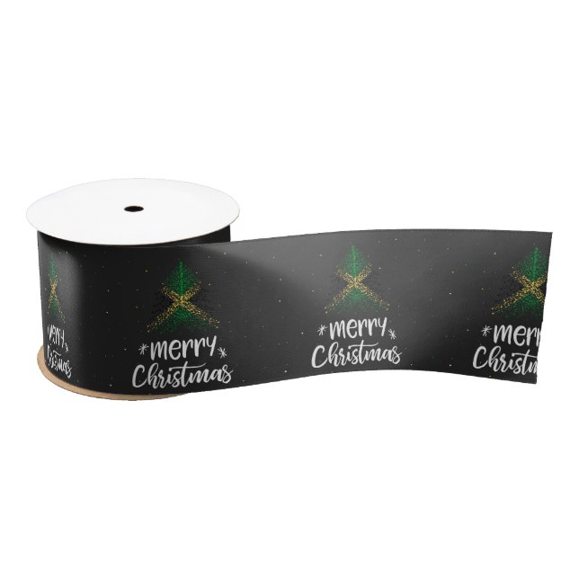 Merry Christmas with Jamaica flag Satin Ribbon (Spool)