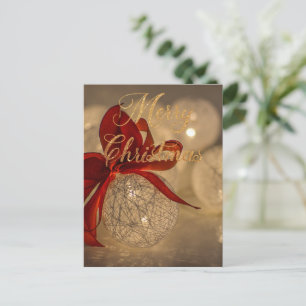 Merry christmas with light balls postcard