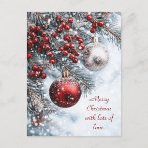 Merry Christmas with lots of love. Postcard