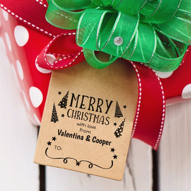 Merry Christmas with love from (custom) Couple,   Rubber Stamp (Creator Uploaded)