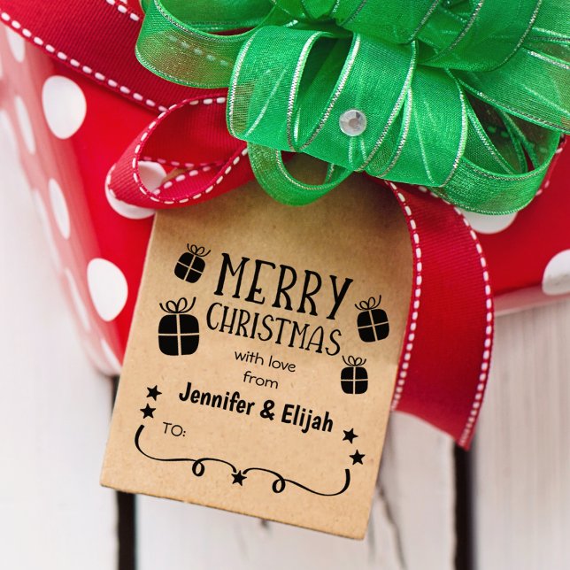 Merry Christmas with love from (custom) Couple,  Rubber Stamp (Creator Uploaded)