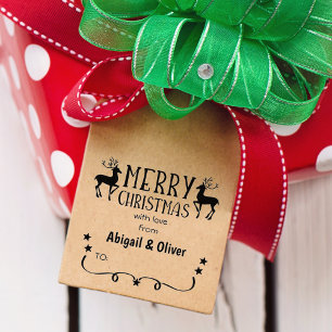 Merry Christmas with love from (custom) Couple, Rubber Stamp