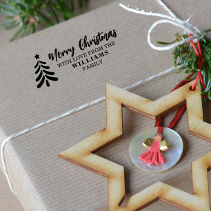 Merry Christmas with love from (custom) Family Rubber Stamp