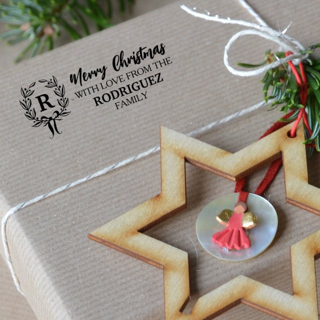 Merry Christmas with love from the (custom) family Rubber Stamp (Creator Uploaded)