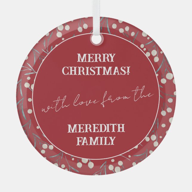 Merry Christmas with Love Personalise ornament (Front)