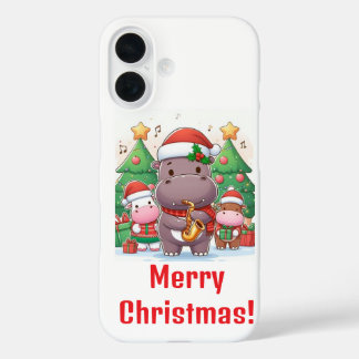 Merry Christmas with Moo Deng iPhone 16 Case