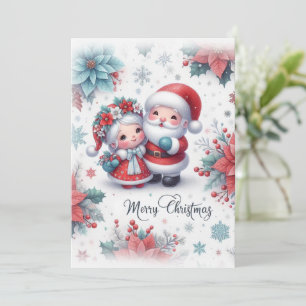 Merry Christmas with Mr. and Mrs. Claus Holiday Card