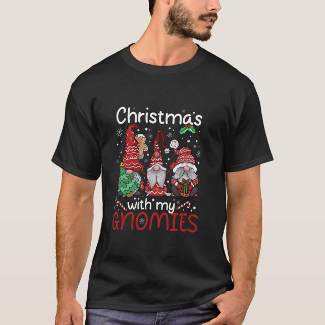 Merry Christmas with My Gnomies Gnome Xmas Family  T-Shirt (Front)