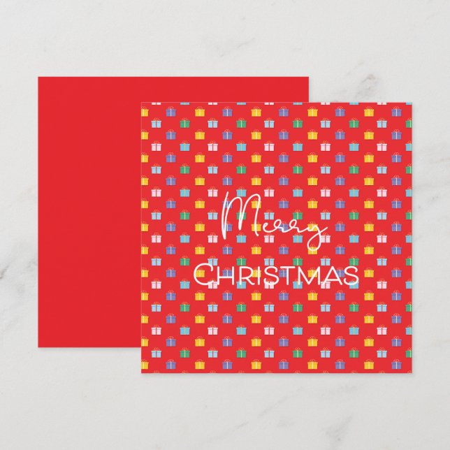 Merry Christmas with Presents Modern Red (Front/Back)