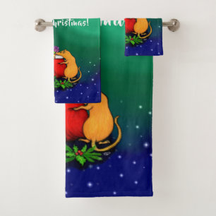 Merry Christmas with Rat Prince Bath Towel Set