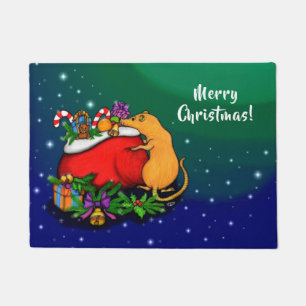 Merry Christmas with Rat Prince Doormat