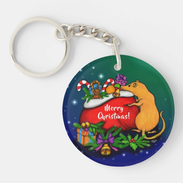 Merry Christmas with Rat Prince Key Ring (Front)