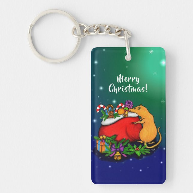 Merry Christmas with Rat Prince Key Ring (Front)