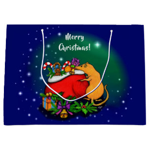 Merry Christmas with Rat Prince Large Gift Bag