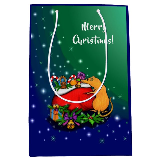Merry Christmas with Rat Prince Medium Gift Bag (Front)