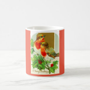 Merry Christmas with robins Coffee Mug