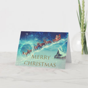 Merry Christmas with Santa and Reindeer's. Card