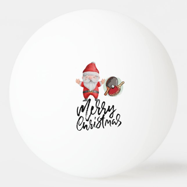 Merry Christmas with Santa Claus funny face Ping P Pong Ball (Front)