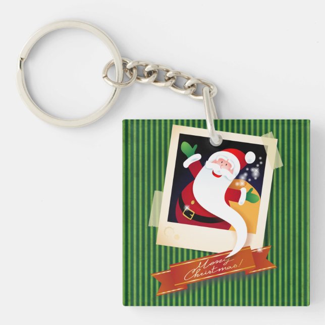 Merry Christmas with Santa! Key Ring (Front)