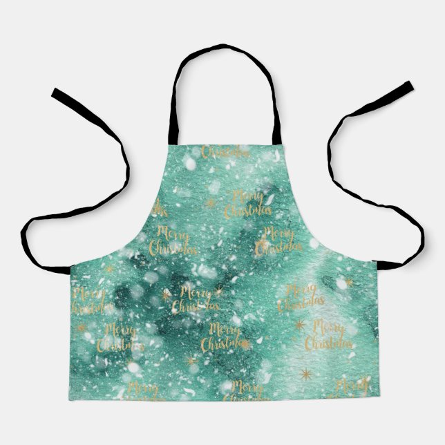 Merry Christmas With Snowflakes Apron (Front)
