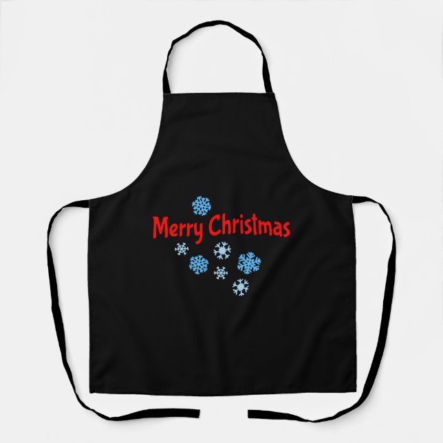 Merry Christmas with Snowflakes Apron (Front)