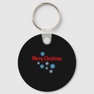 Merry Christmas with Snowflakes Key Ring